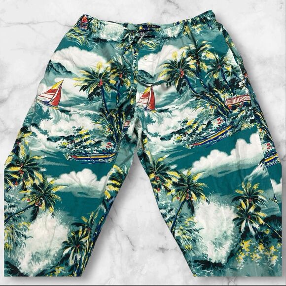 Polo Ralph Lauren's Men's Large Pajama Pants Sleepwear Tropical-Print - Picture 10 of 16